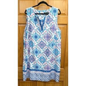 Jessica Howard Size 16W Sleeveless V Neck Stretch Knee Length